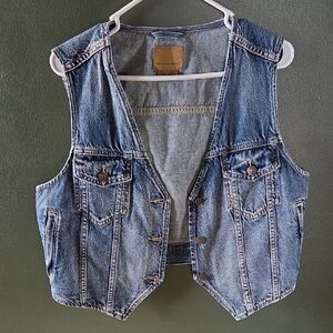 American Eagle Outfitters Blue Denim Vest